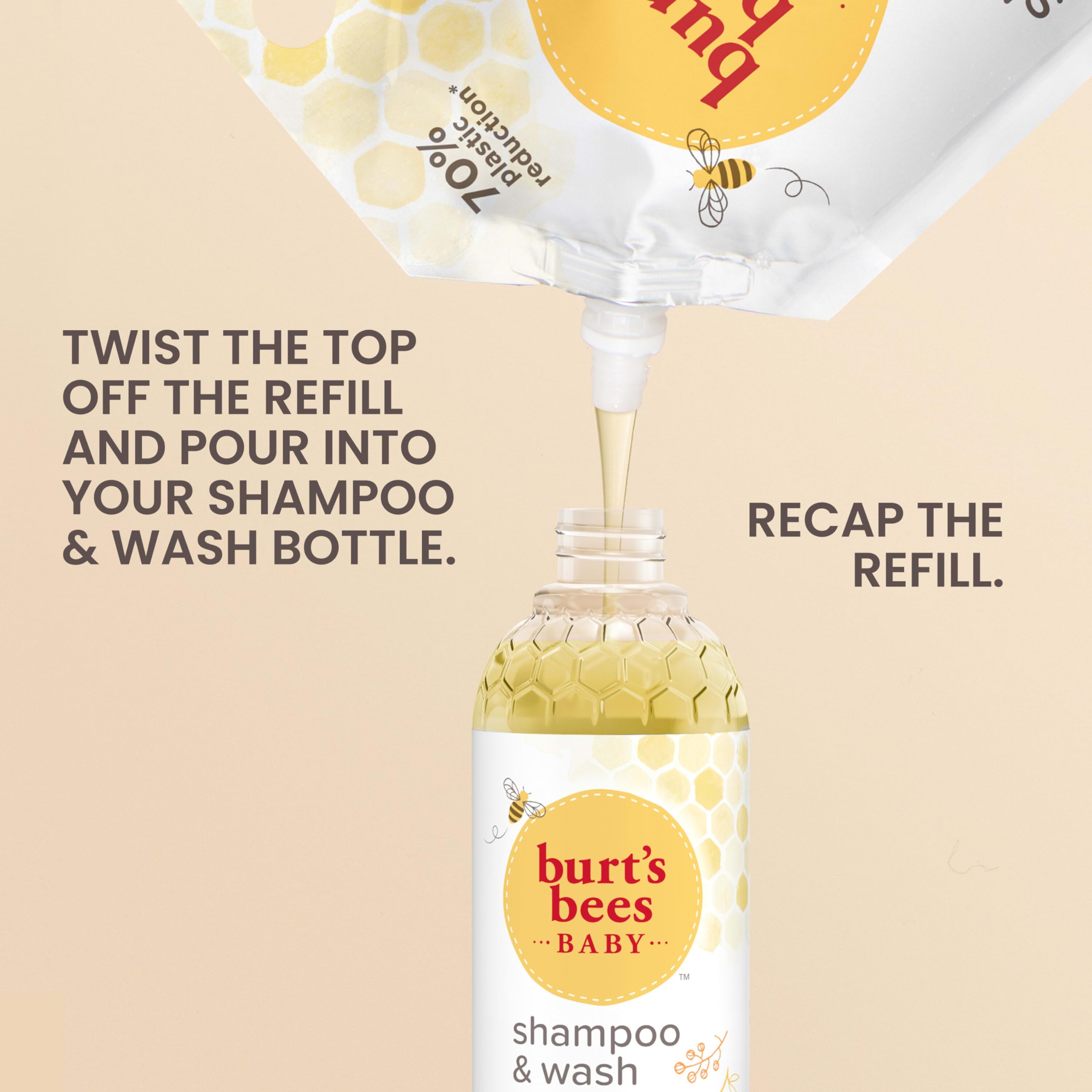 Pediatrician-tested Burt's Bees formula labeled on the bottle.