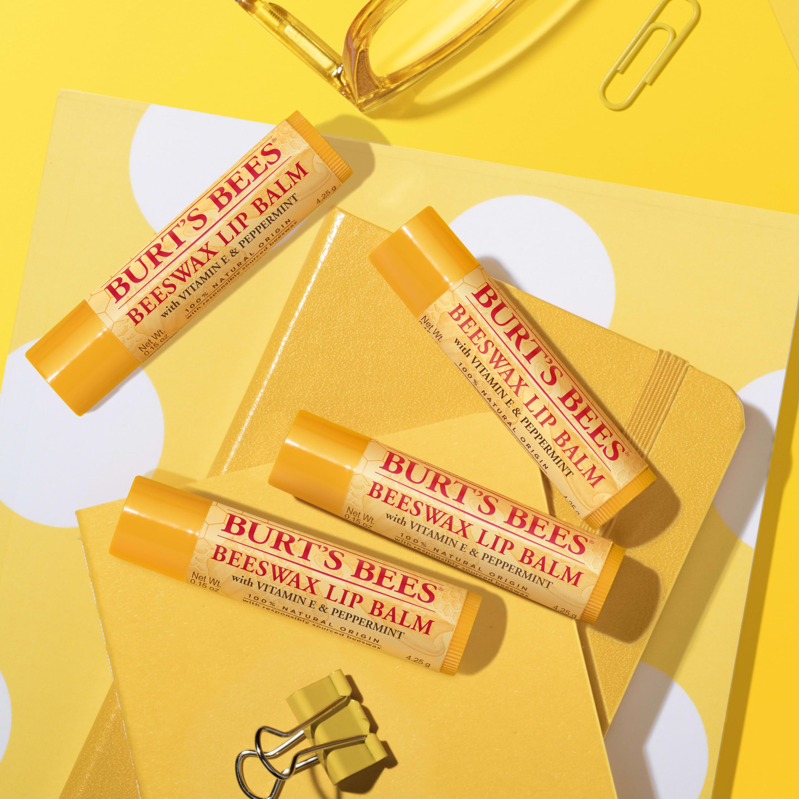 Burt's Bees lip balm tucked into a pocket for on-the-go use