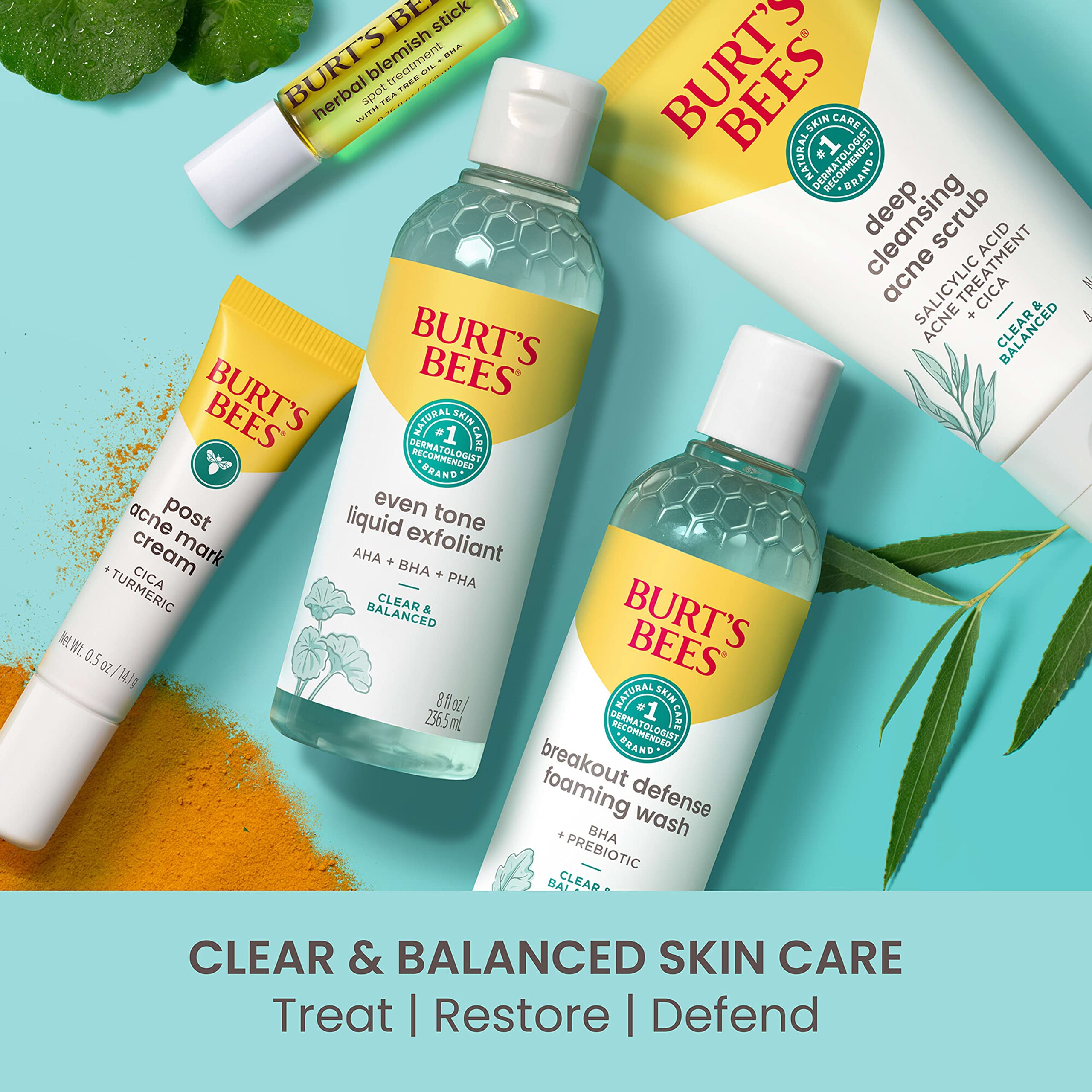 Natural origin emphasis on Burt's Bees Breakout Defense foaming wash