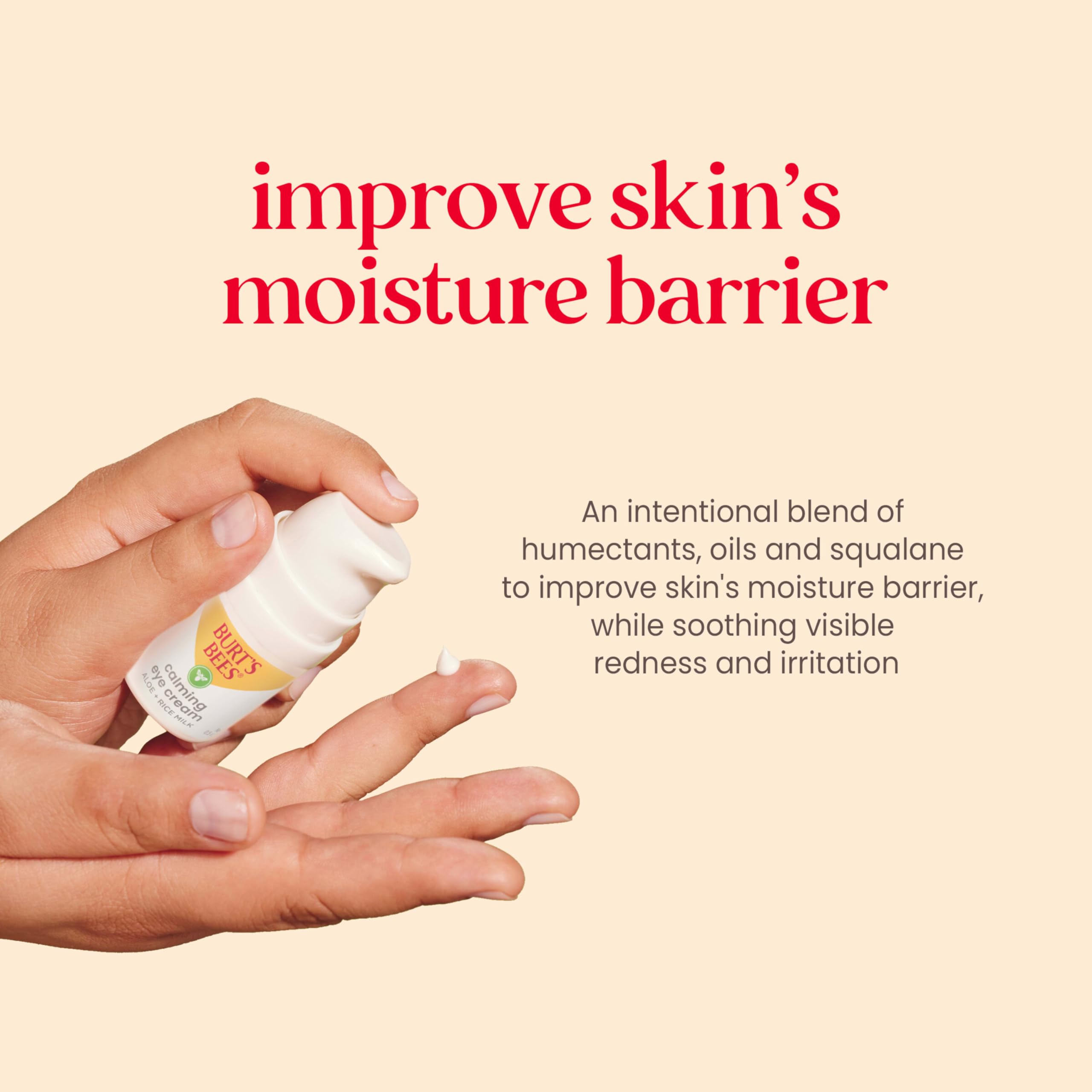 Burt's Bees Calming Eye Cream with aloe and rice milk for gentle moisture