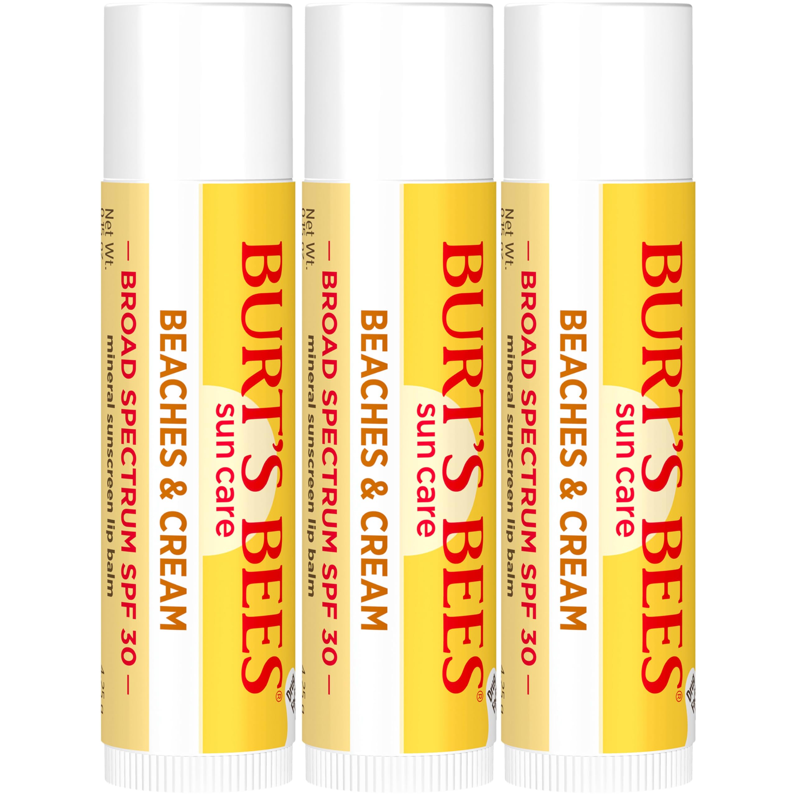 Three-tube Easter basket content featuring Burt's Bees lip balm.