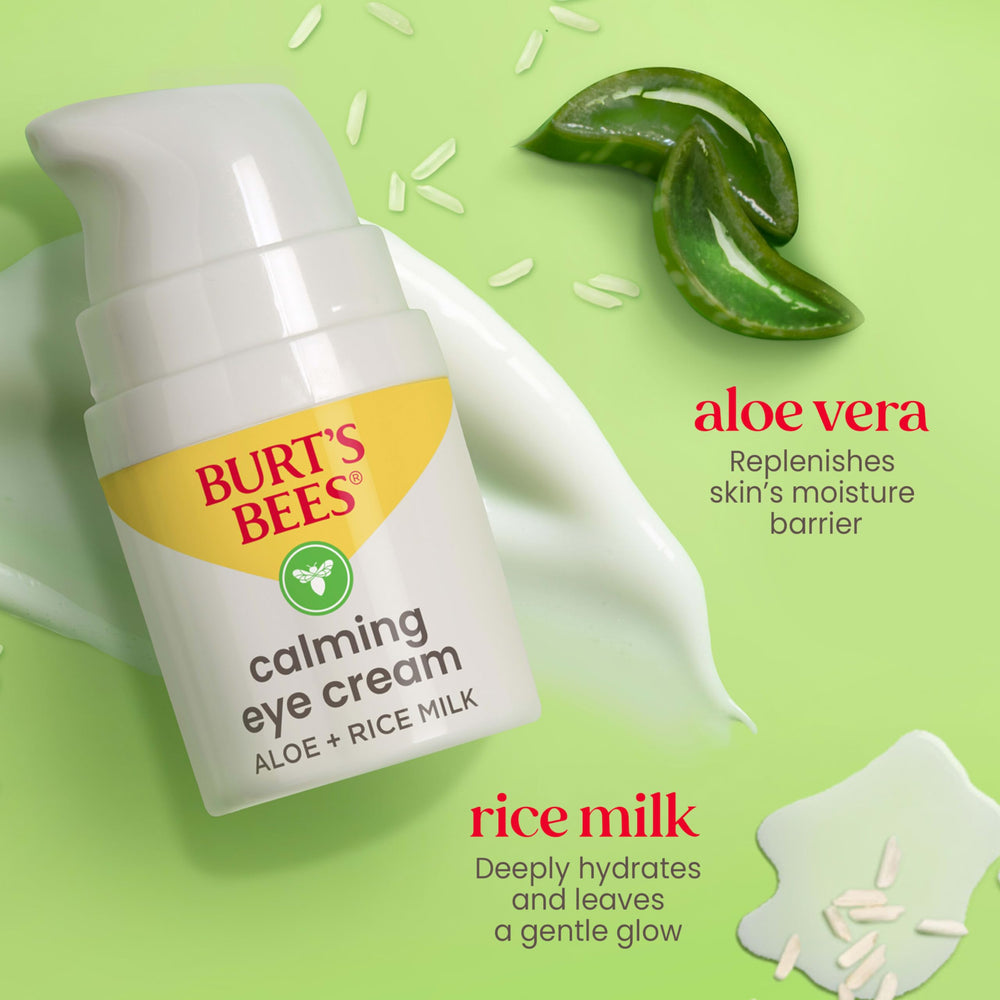 Burt's Bees Calming Eye Cream showcases lightweight non-greasy texture