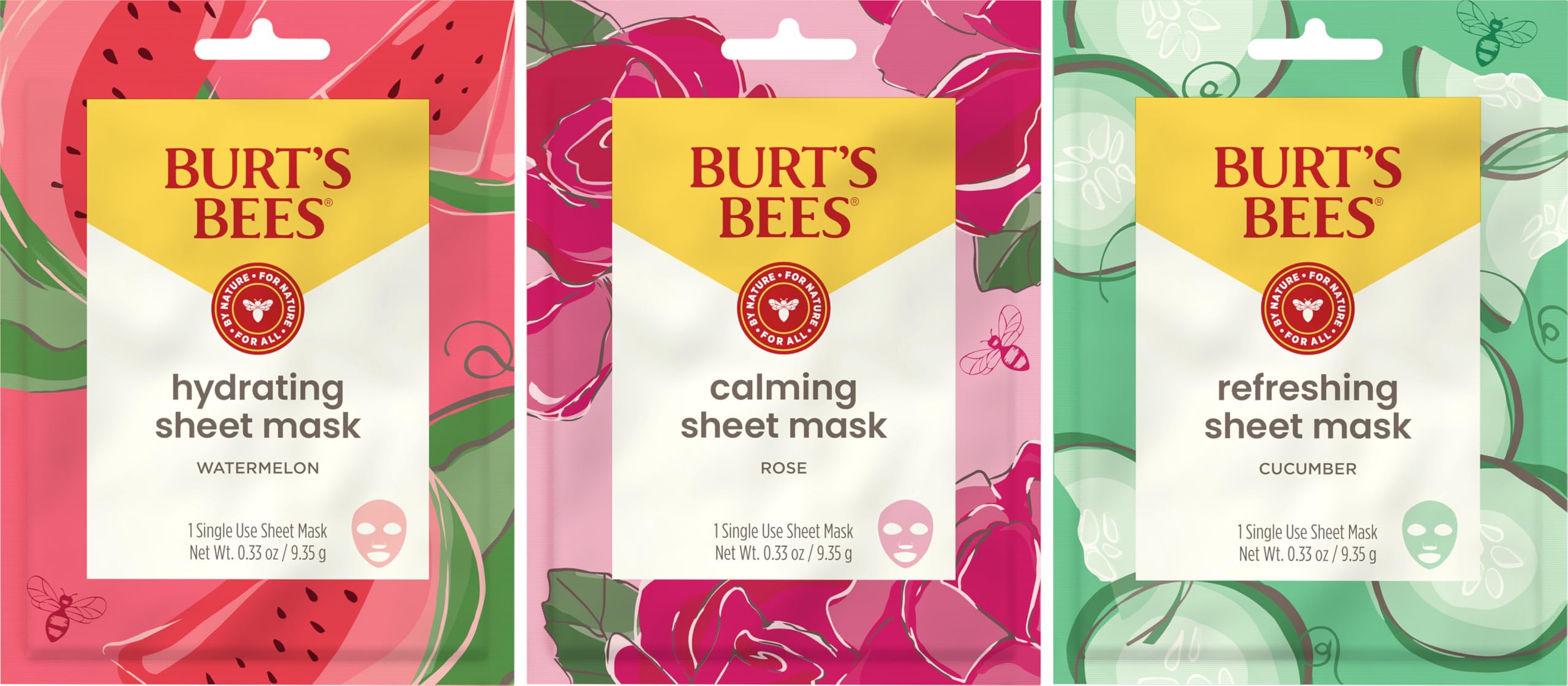 Close-up of Burt's Bees Hydrating Watermelon mask with kiwi, showing nourishing hydration