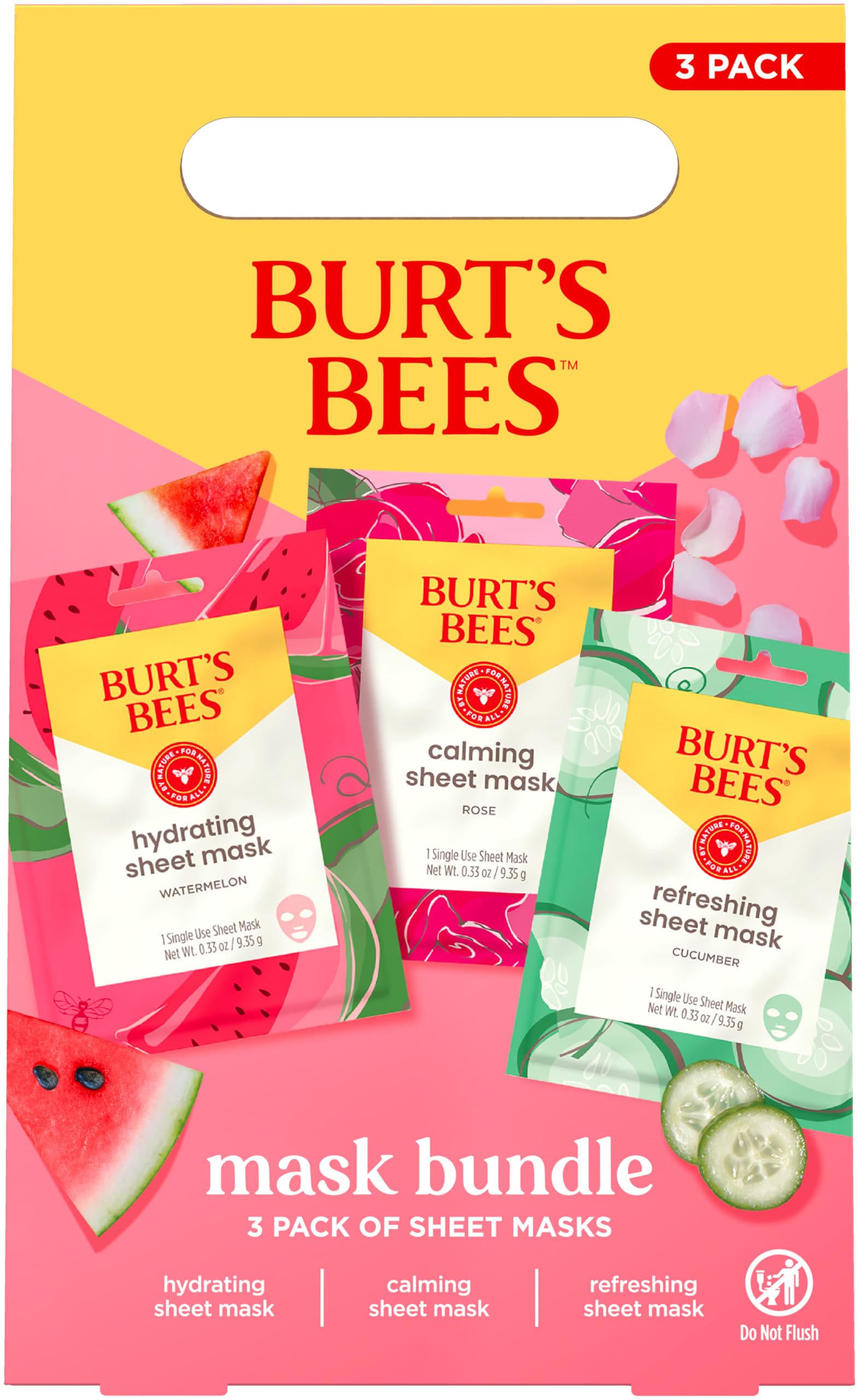 Sheet mask being unfolded for Burt's Bees bundle application, quick use