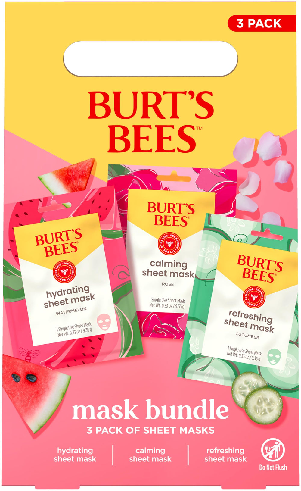 Sheet mask being unfolded for Burt's Bees bundle application, quick use