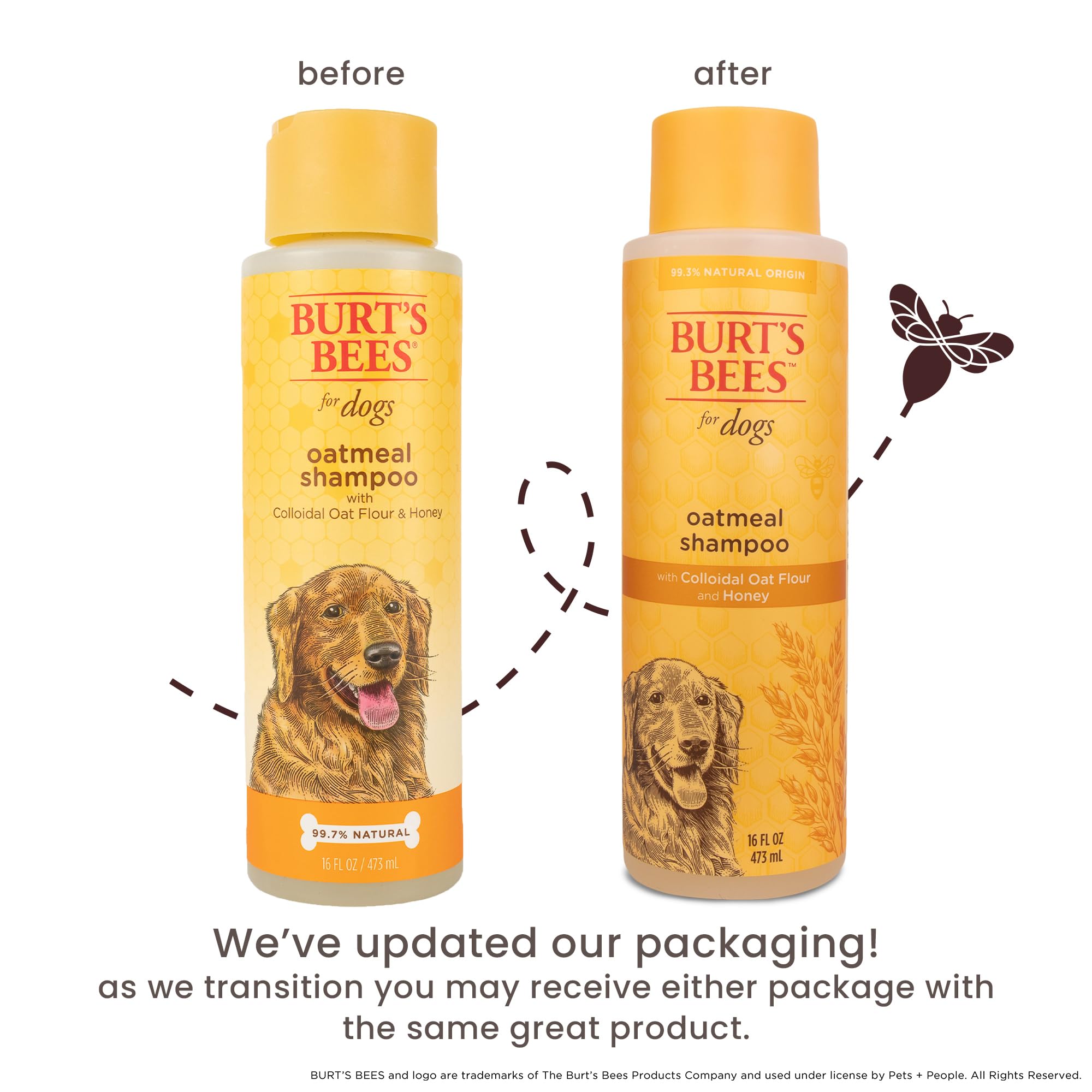 BURT'S BEES FOR PETS oatmeal shampoo pump shows easy rinse.