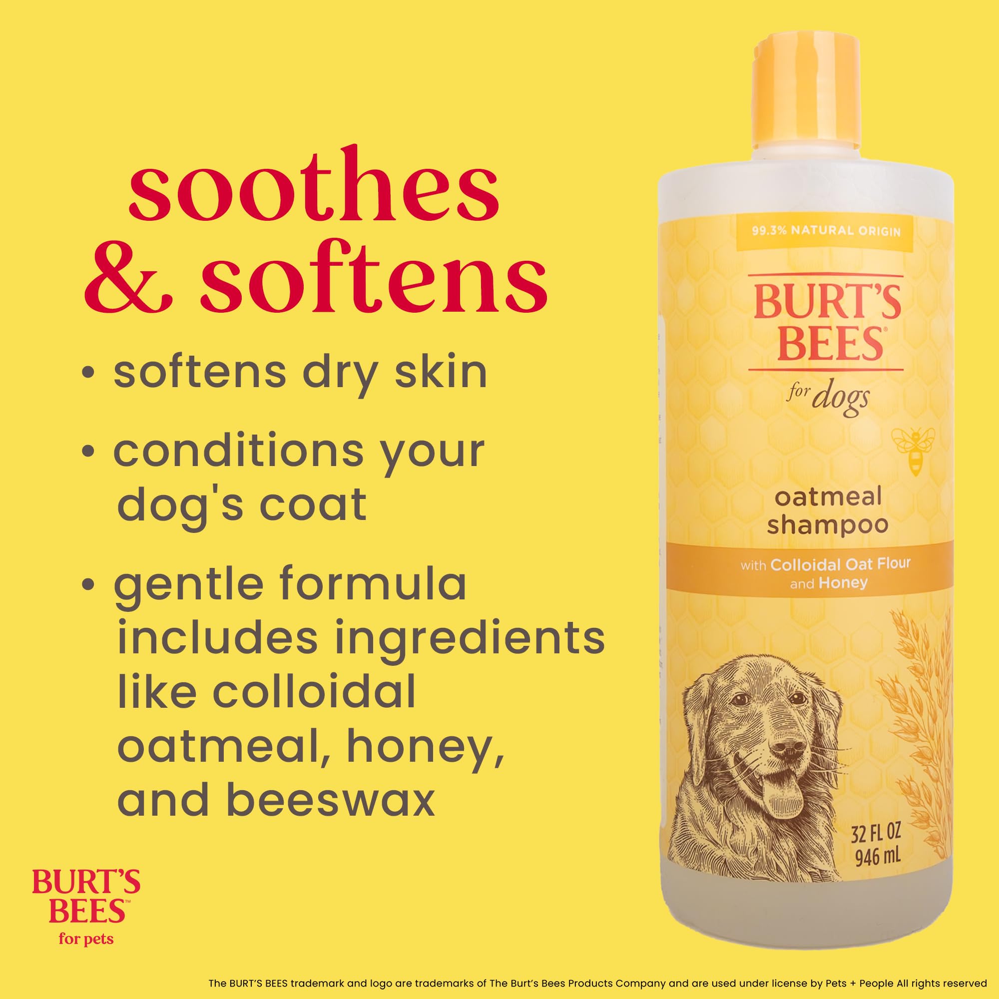 Burt's Bees for Pets pH-balanced dog shampoo bottle label