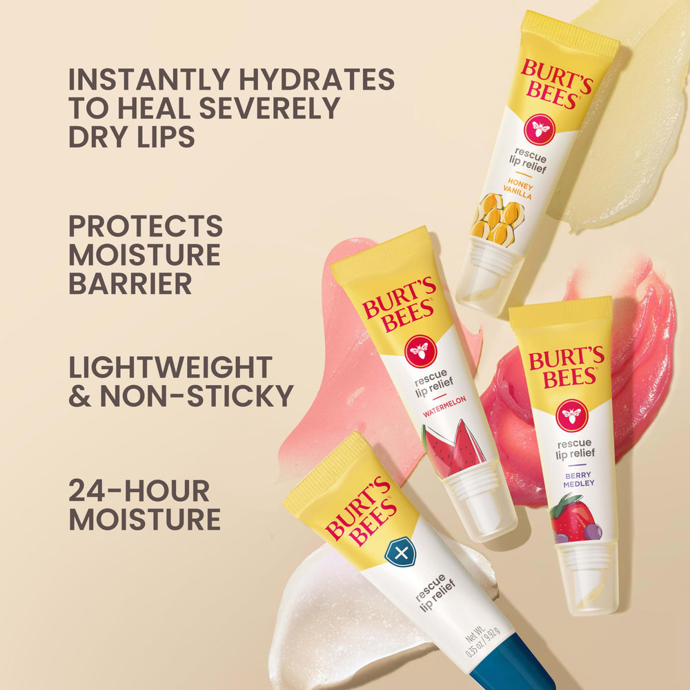 Close-up of Burt's Bees Honey Vanilla lip balm flavor and texture
