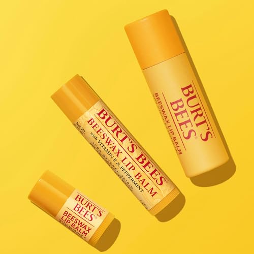 Burt's Bees lip balm in purse-ready position for travel or work