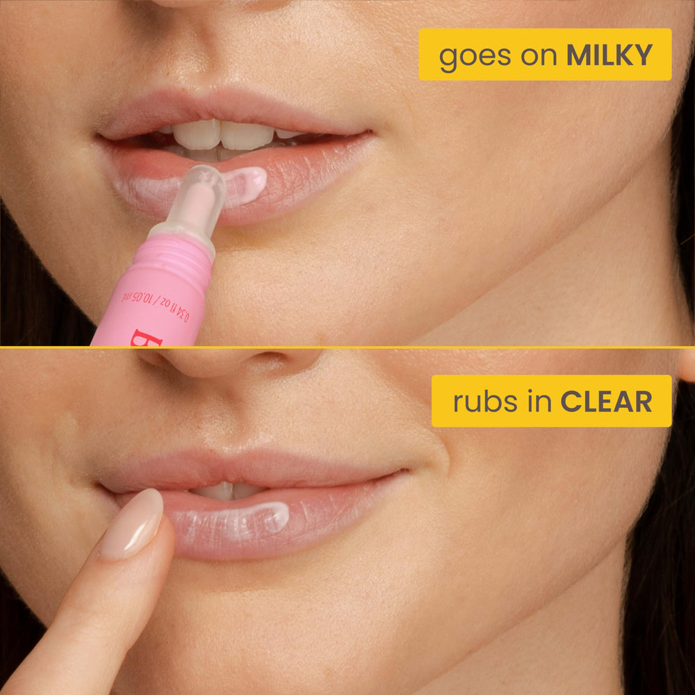 Lip Milk contains almond milk and jojoba oil for nourishment.