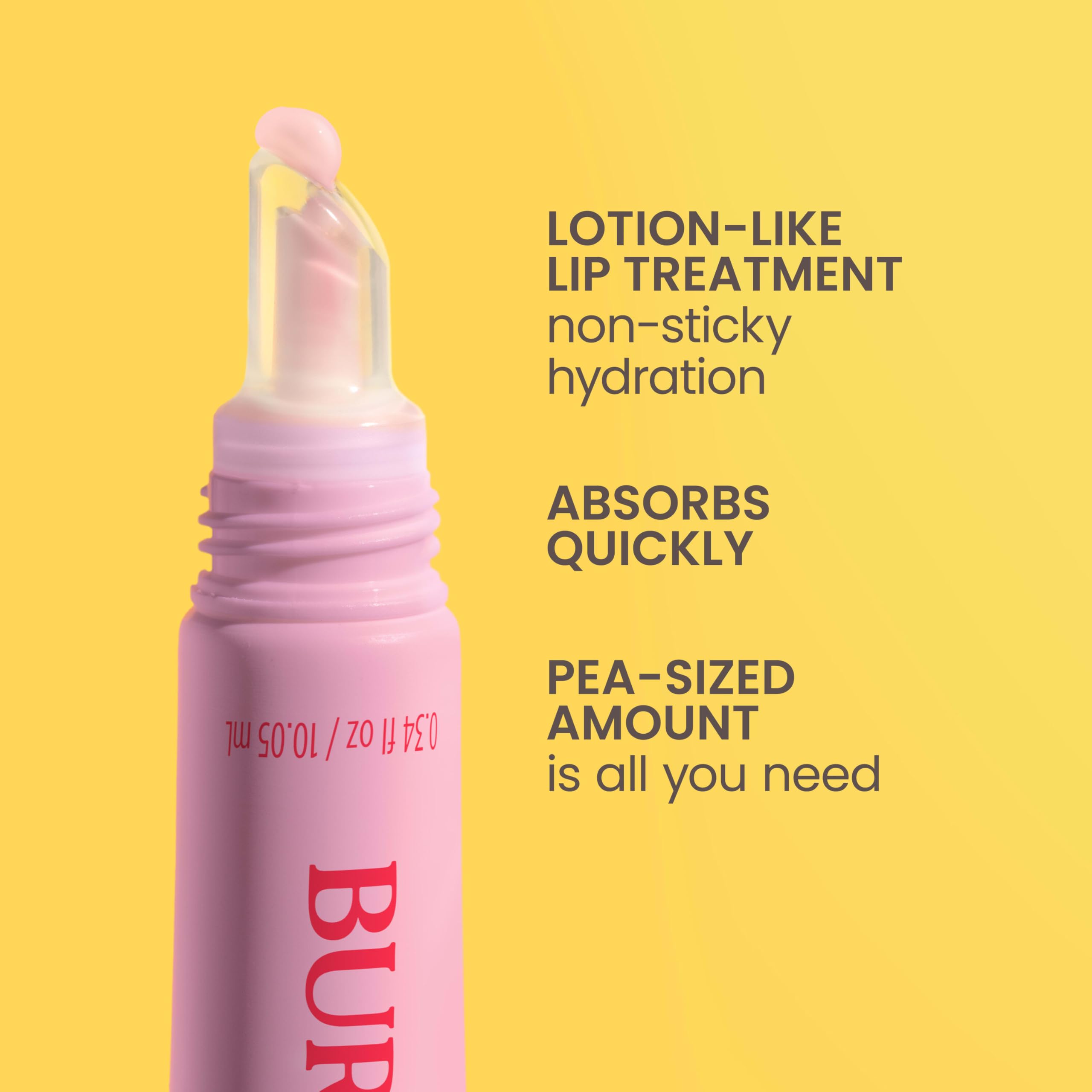 Packaging label highlights clean ingredients on Burt's Bees Lip Milk.