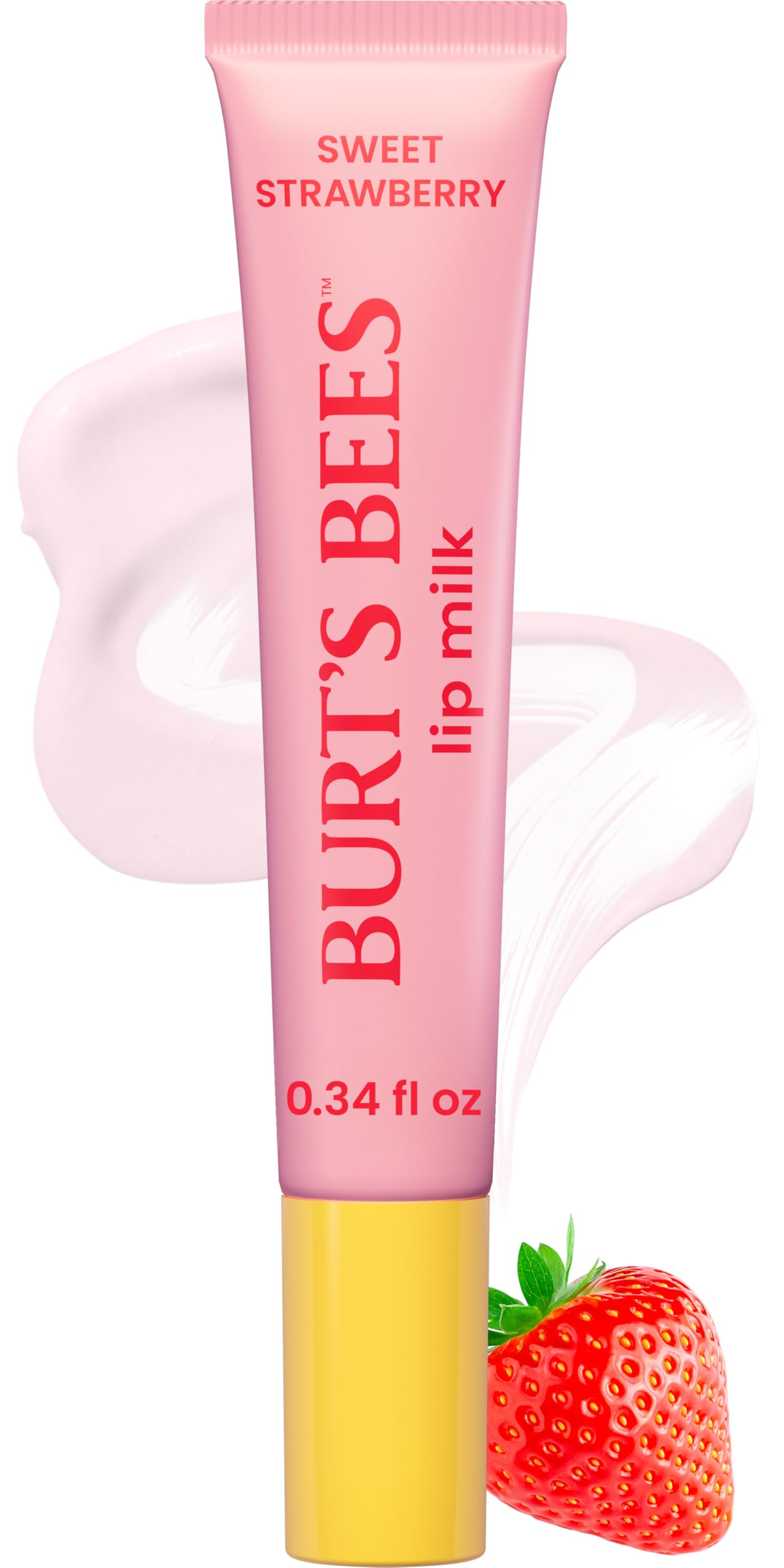 Burt's Bees Lip Milk tube with Sweet Strawberry flavor for daily hydration.