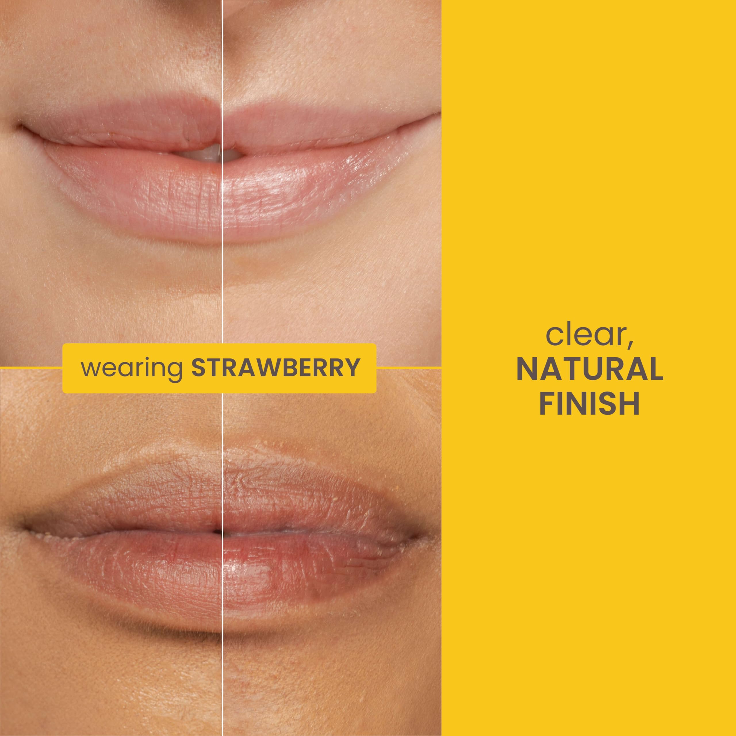 Close-up of Burt's Bees Lip Milk texture on lips.