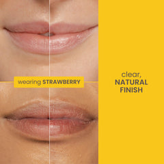 Close-up of Burt's Bees Lip Milk texture on lips.