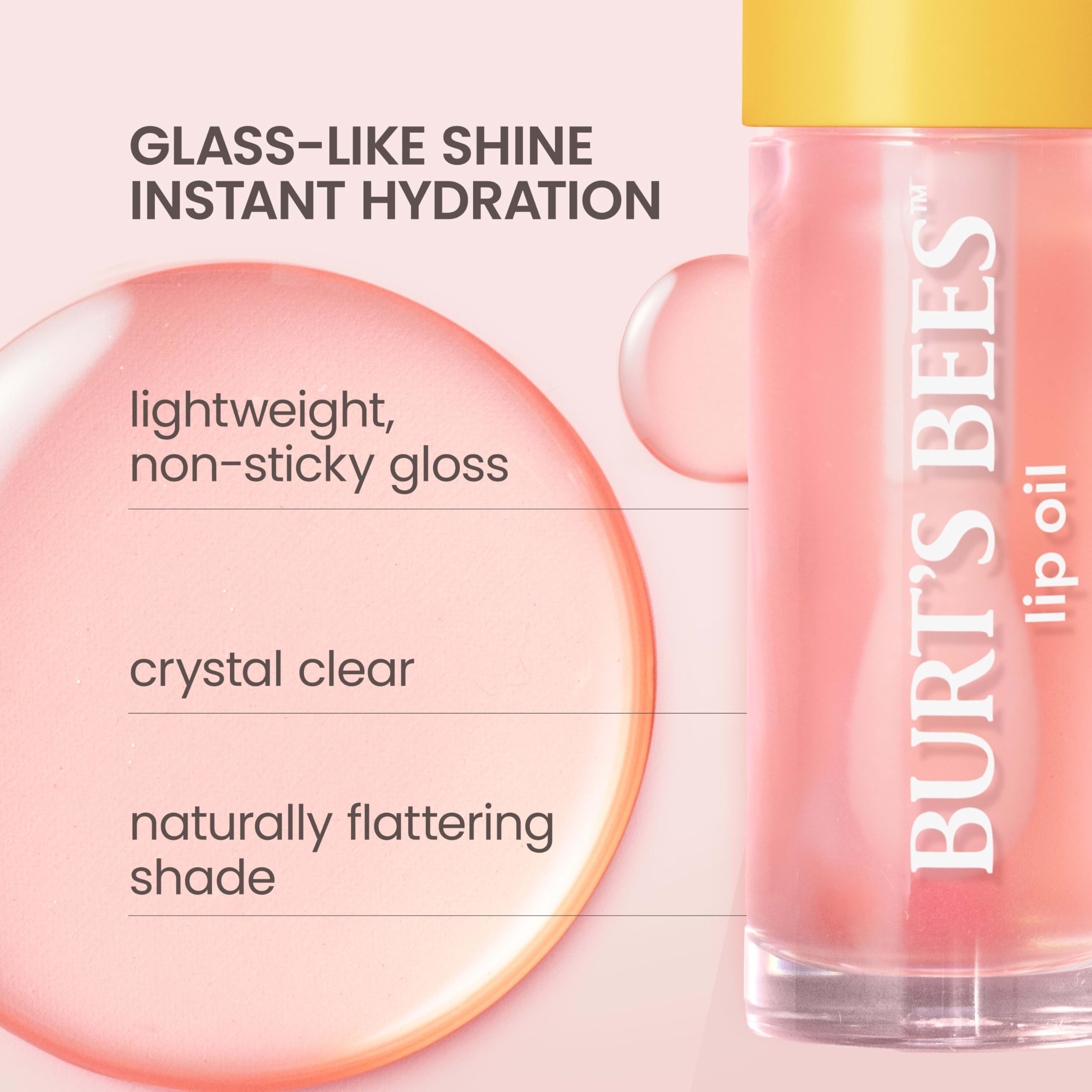 Clear Day lip oil provides a high-gloss, tint-free finish on lips