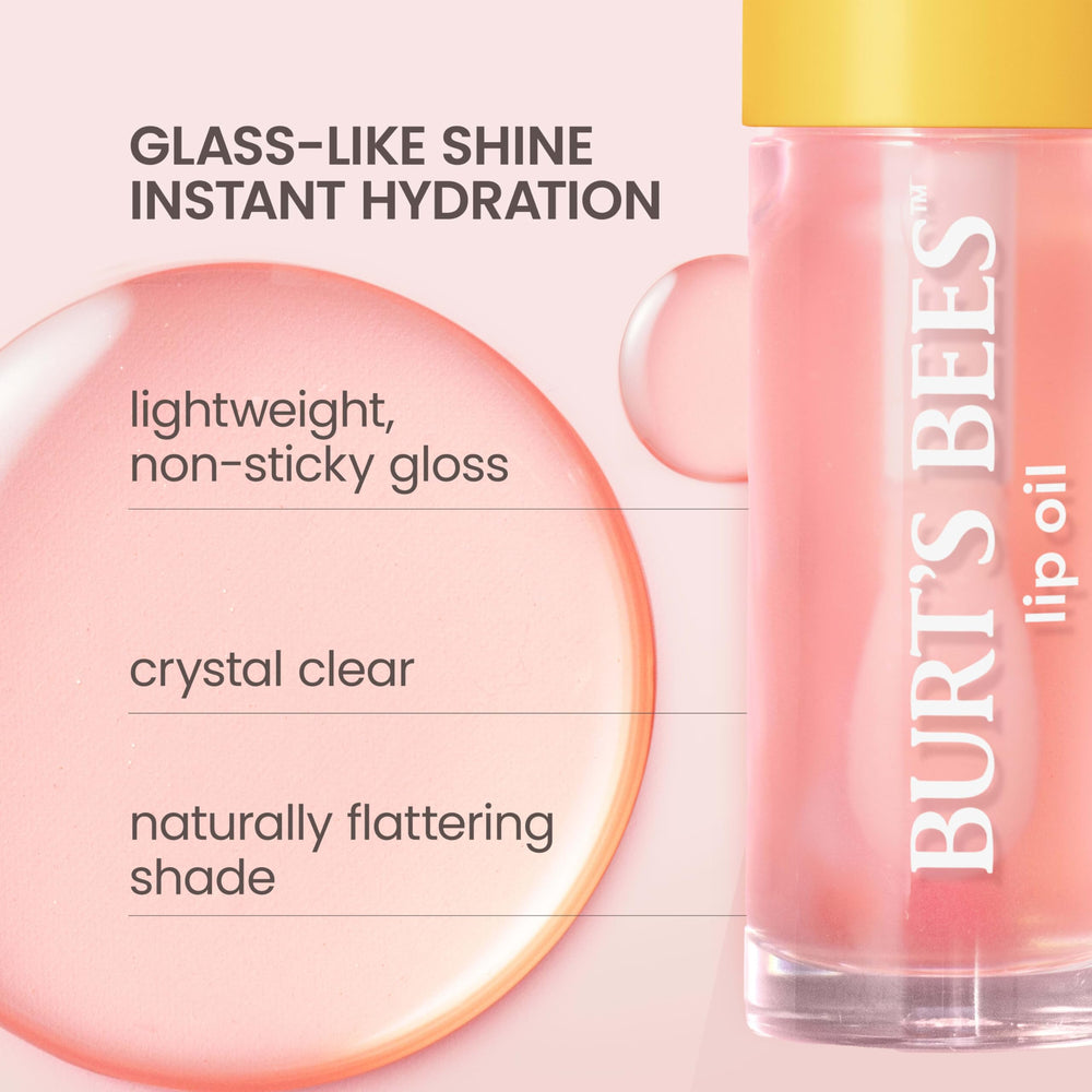 Clear Day lip oil provides a high-gloss, tint-free finish on lips