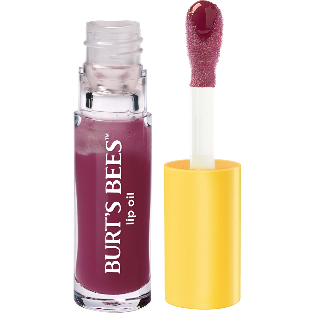 Burts Bees Lip Oil Plum Twilight wand application for precise, smooth coverage.