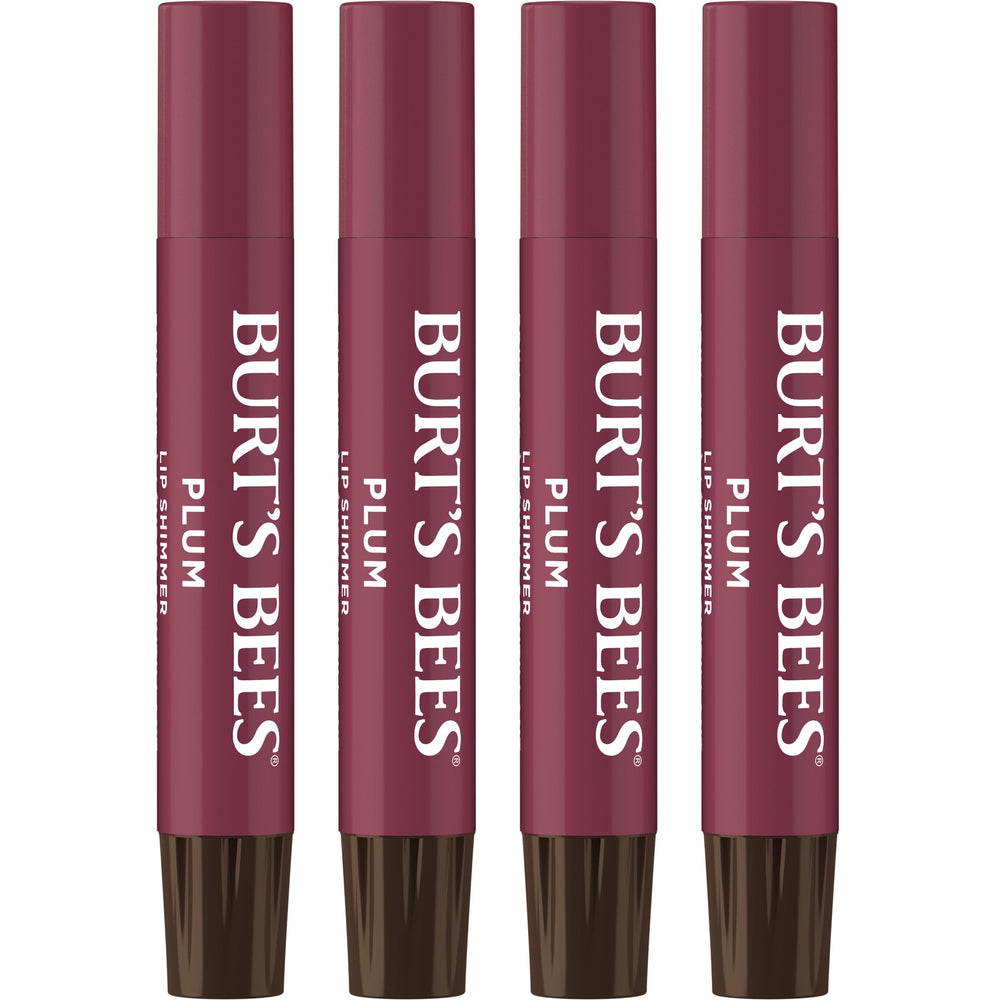Burt's Bees Lip Shimmer Plum tube showcasing radiant color and moisture.
