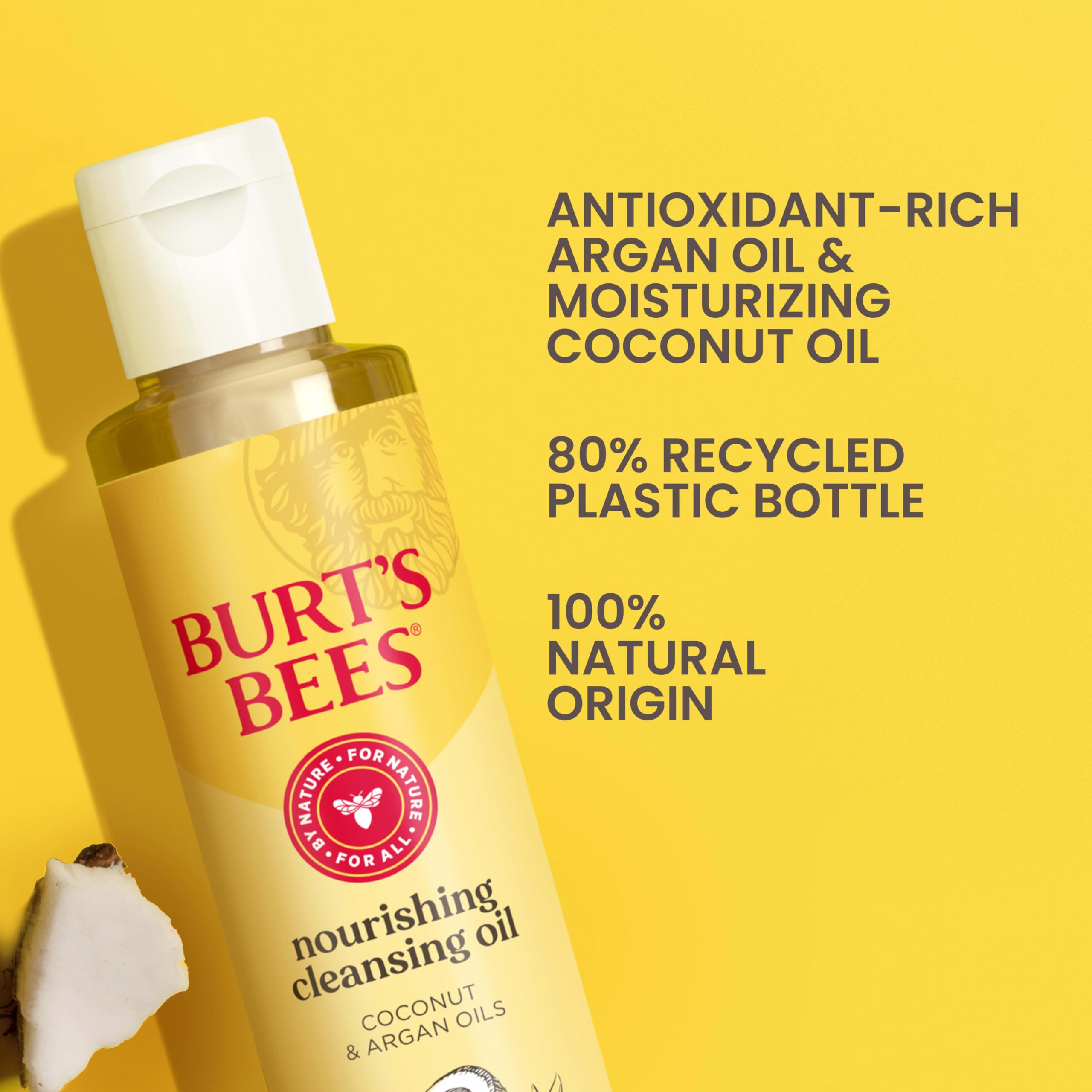 Burt's Bees Nourishing Cleansing Oil image demonstrates hydration for dry skin.
