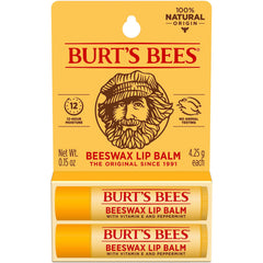 Burt's Bees Original Beeswax lip balm tube front for daily conditioning.