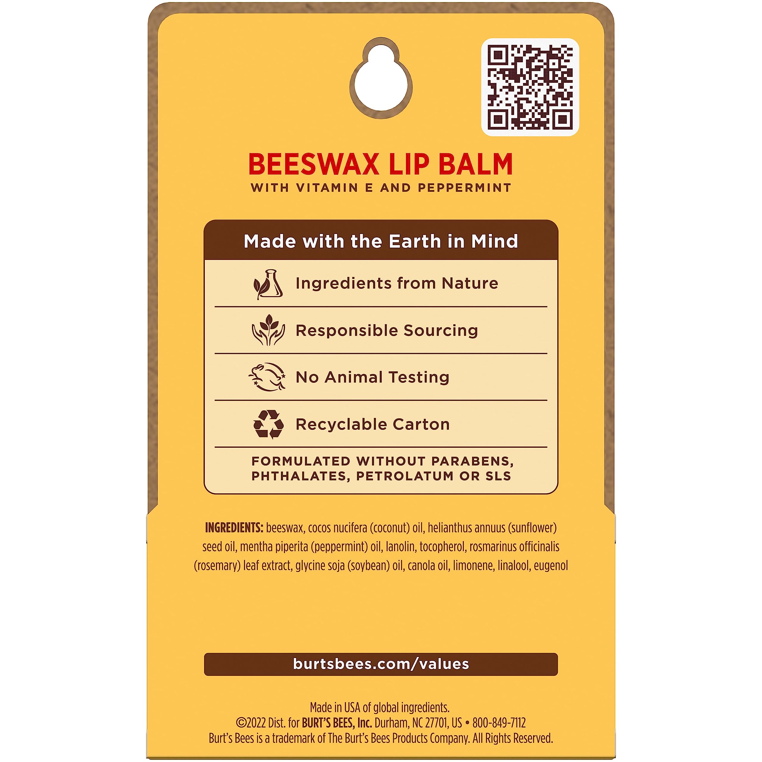 Burt's Bees packaging with TerraCycle recyclable label for sustainability.