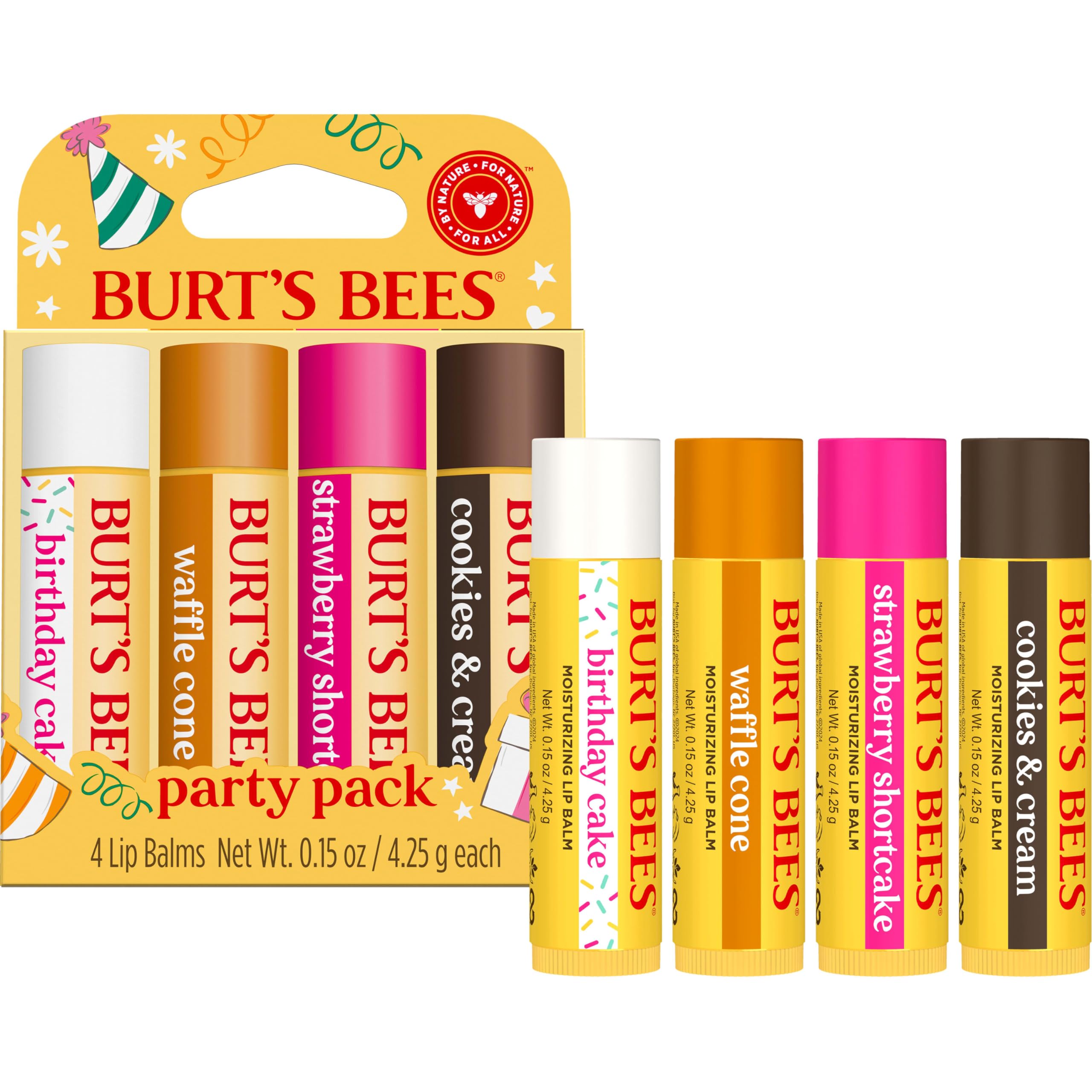 Burt's Bees Party Pack gift box highlights a thoughtful, ready-to-gift lip care set