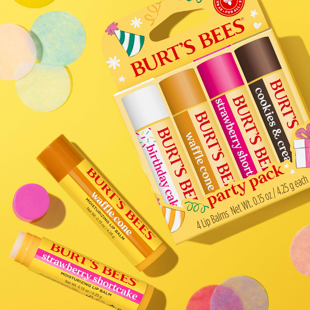 Burt's Bees Party Pack Strawberry Shortcake tube nourishes dry lips with natural oils