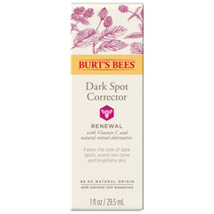 Burt's Bees Renewal Dark Spot Corrector bottle front for a brighter complexion.