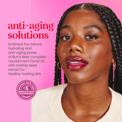 Burt's Bees Rosehip Oil ingredients close-up highlights fatty acids and vitamins