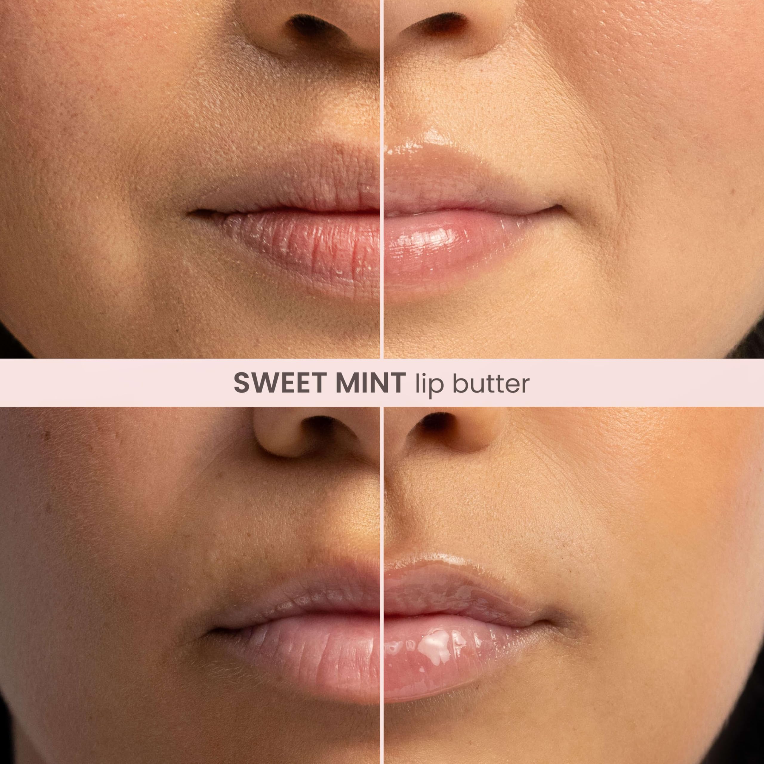 Shea and mango butter lip care nourishes lips with Vitamin E.
