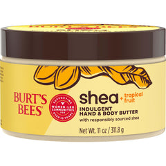 Burts Bees Shea Tropical Fruit Butter jar delivers rich moisture for dry skin.