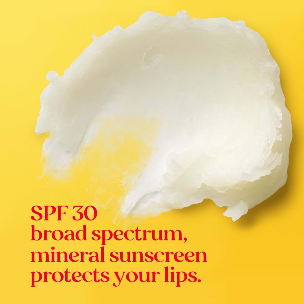 Ingredient highlight showing almond oil in Burt's Bees lip balm.