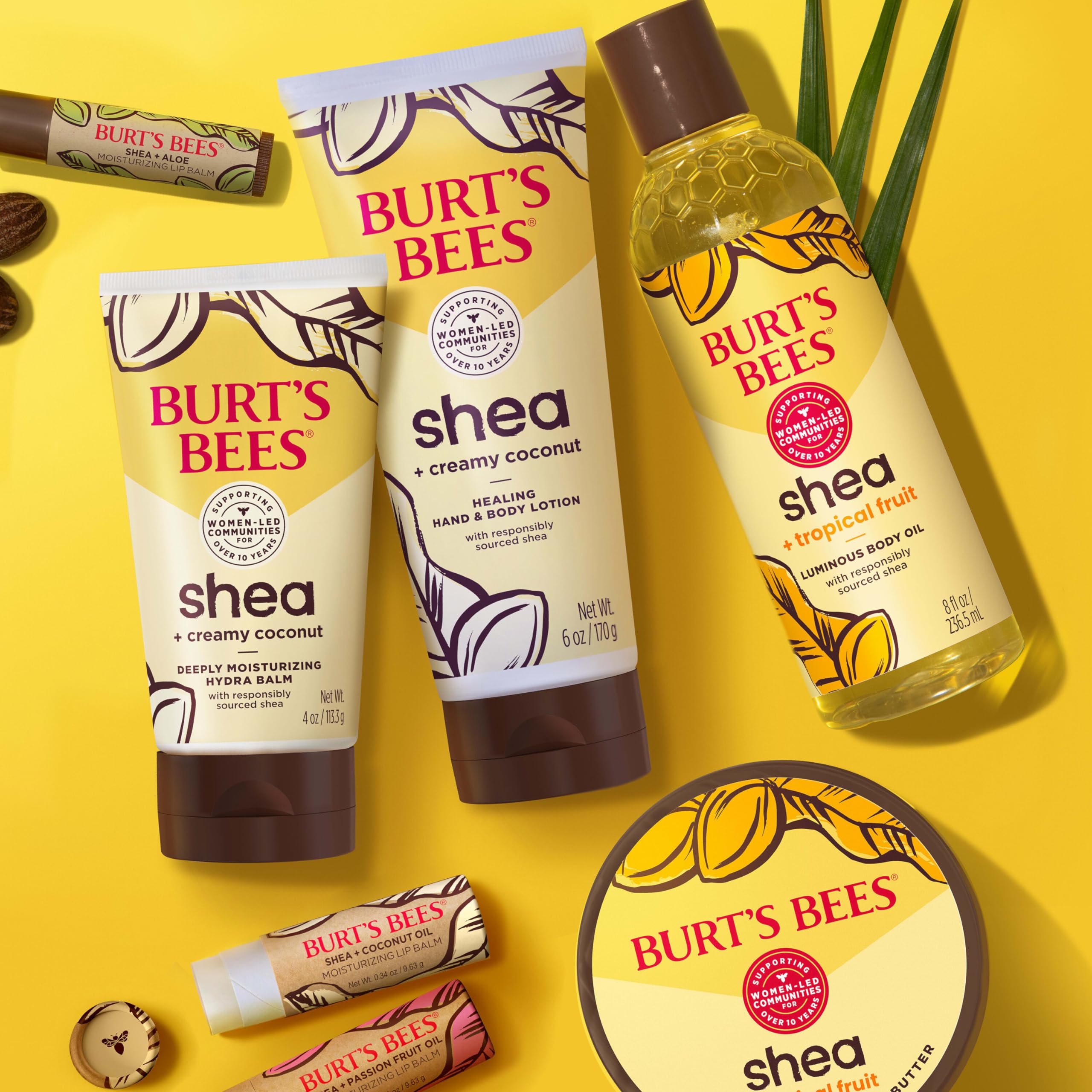 Burts Bees tropical-fruit fragrance closeup highlights fresh aroma.