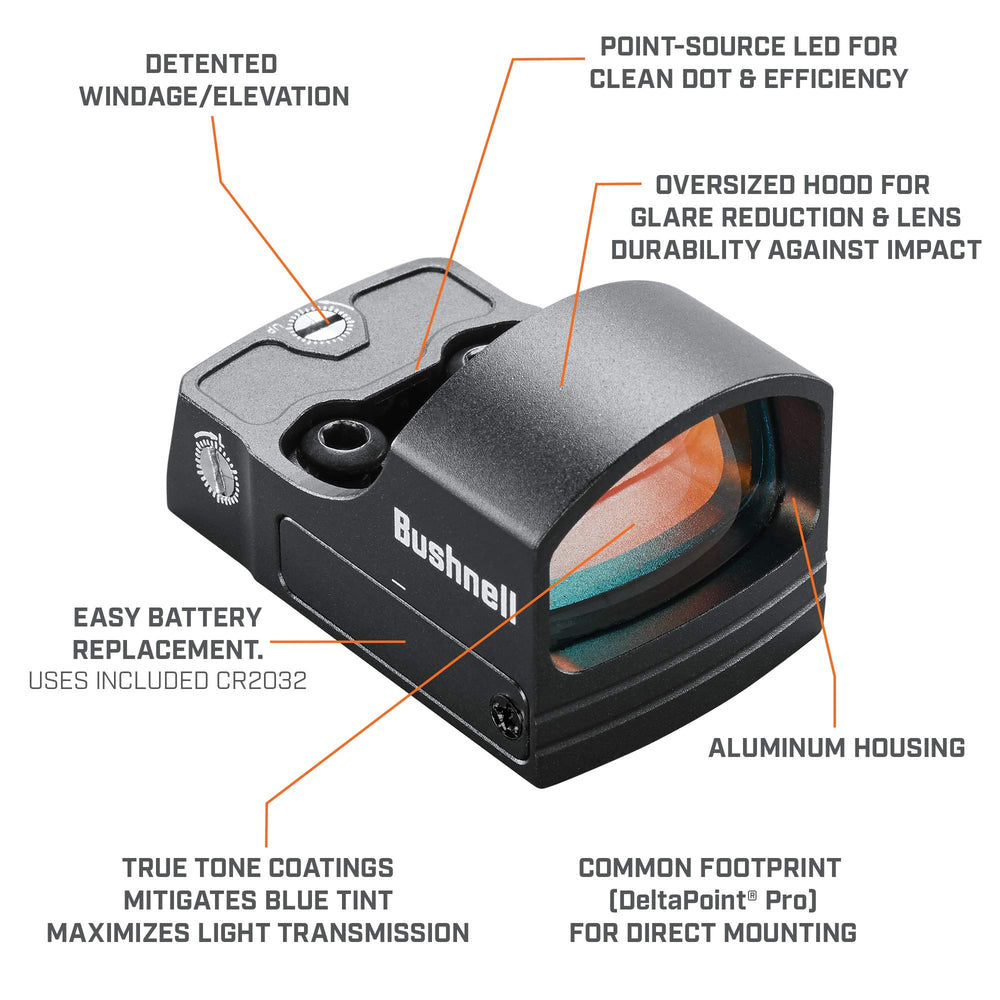 Close-up of Bushnell RXS-100 reticle for precise aiming