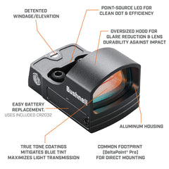 Close-up of Bushnell RXS-100 reticle for precise aiming