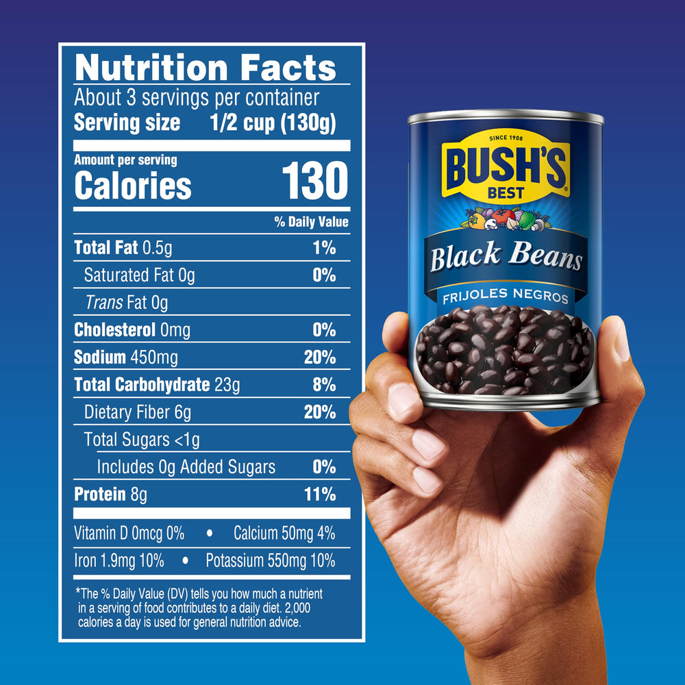 Creamy texture of Bush's Best black beans ideal for dips and toppings.