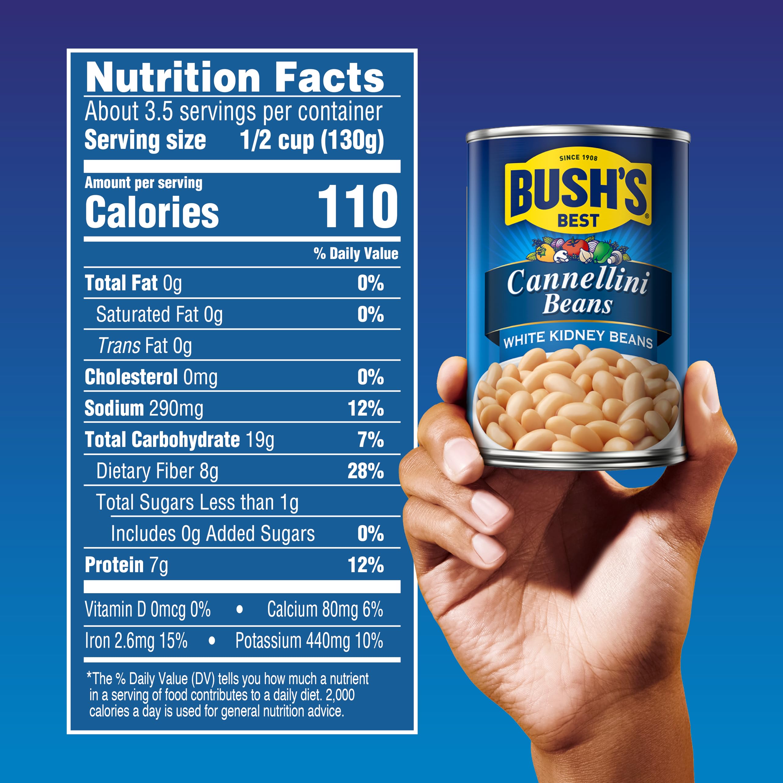 Bush's Best cannellini beans close-up reveals silky texture and nutty notes.