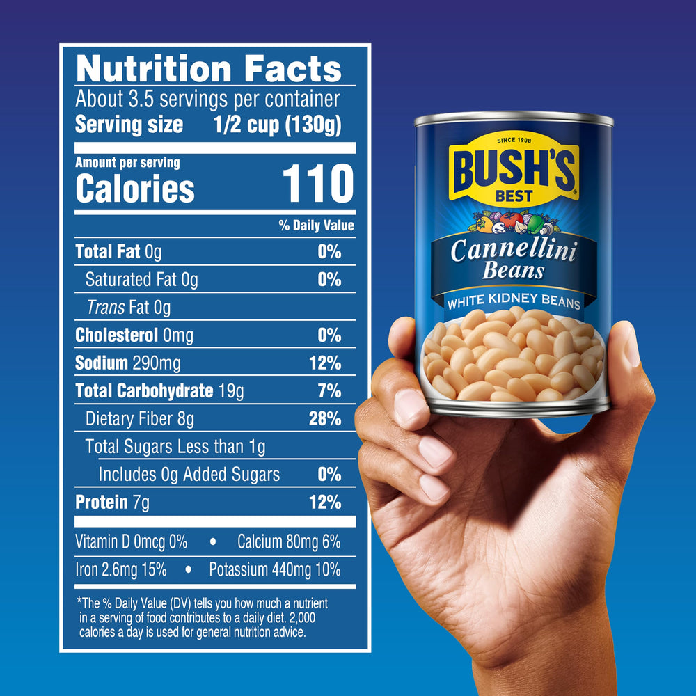 Bush's Best cannellini beans close-up reveals silky texture and nutty notes.