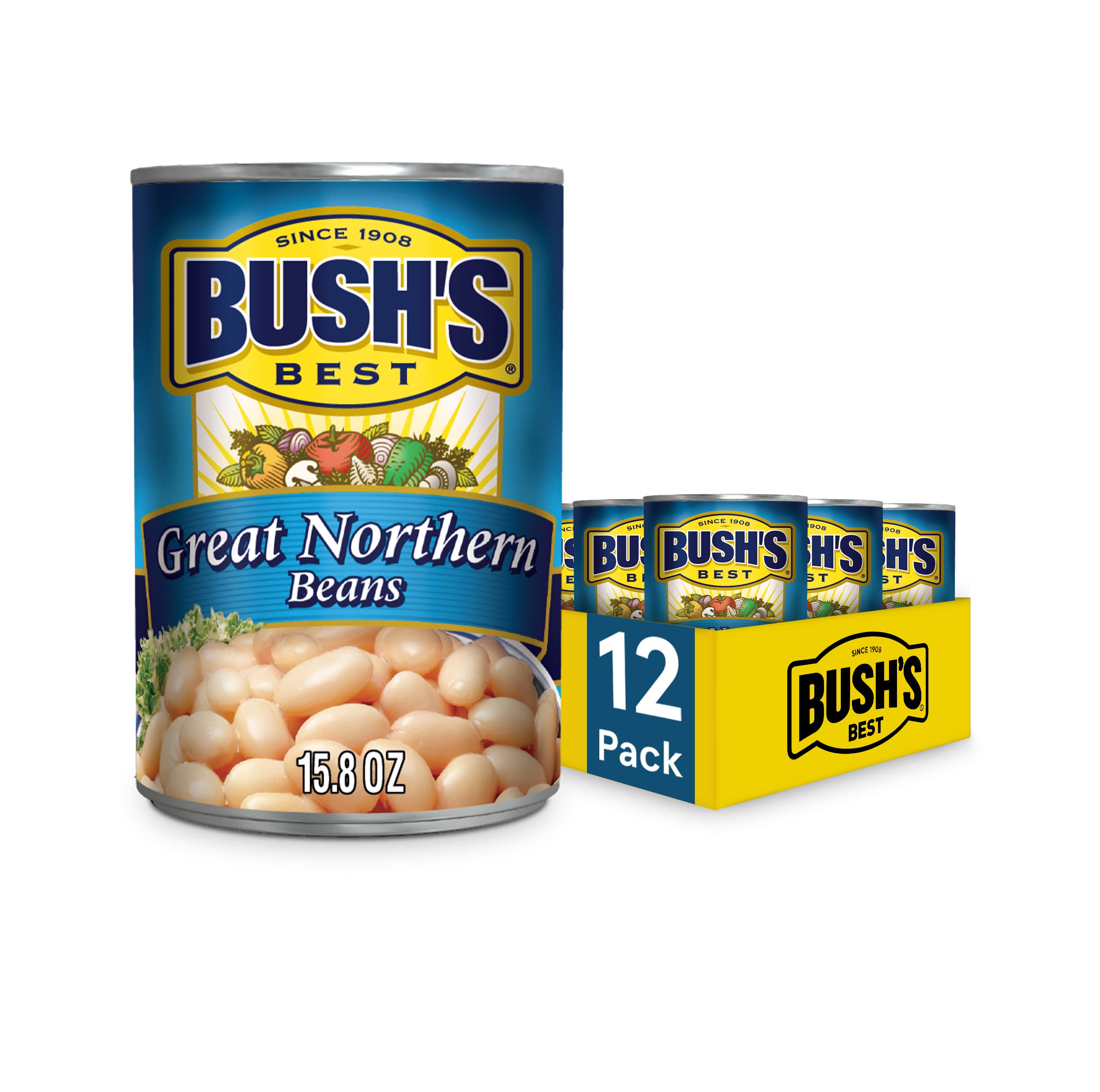 Bush's Best Great Northern Beans can opened for quick, protein-rich weeknight meals.