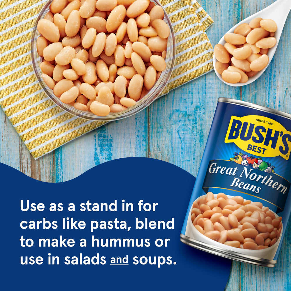 Bush's Best Great Northern Beans blended into protein-rich dips.