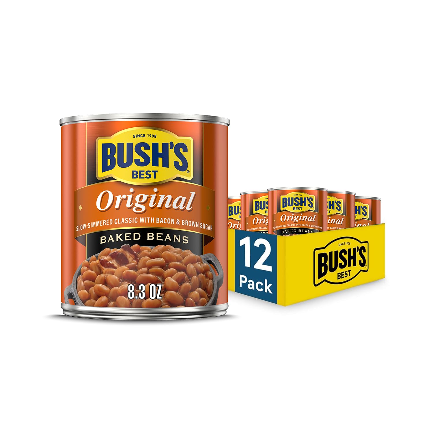 Bush's Best Original Baked Beans can label, ideal for quick weeknight meals.
