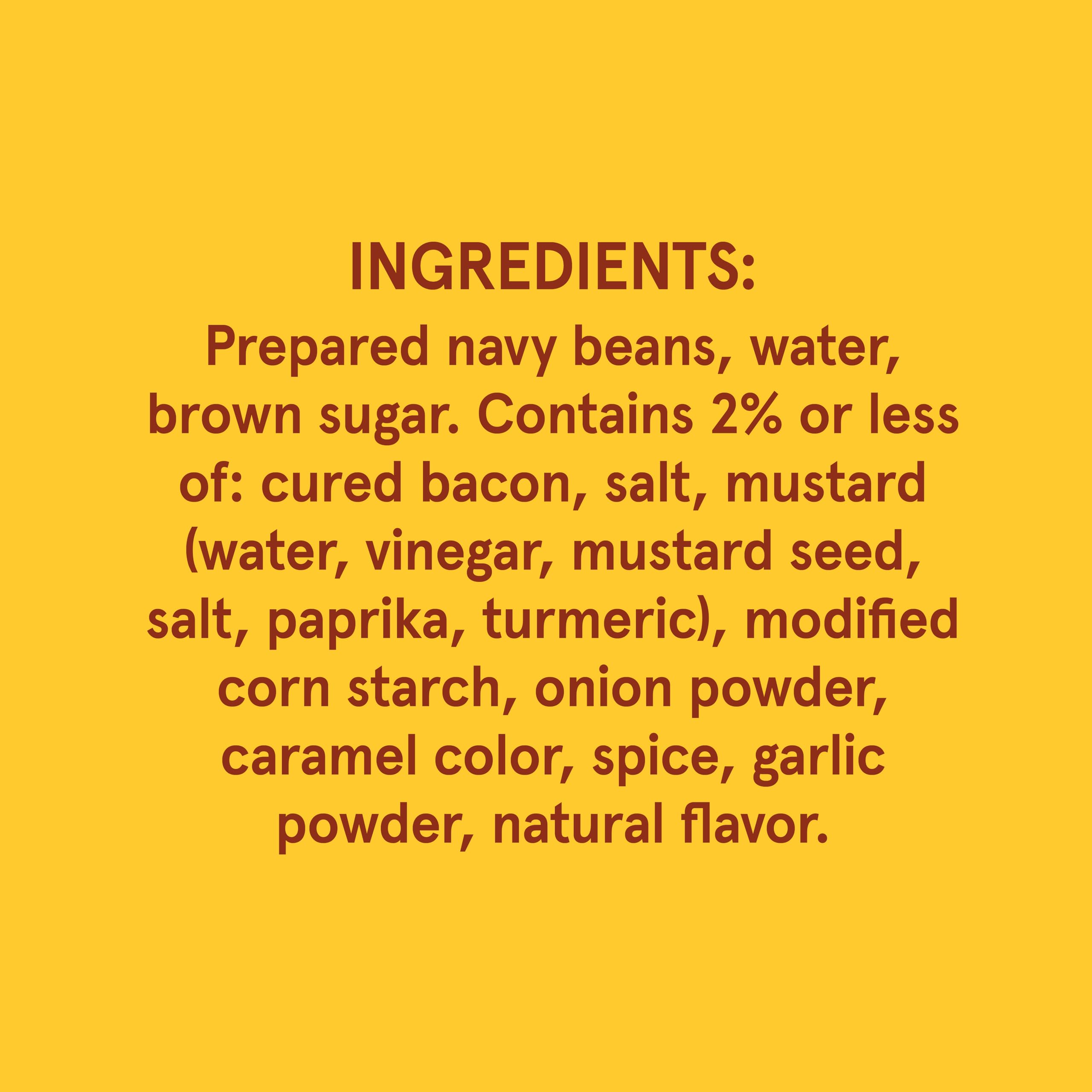 Close-up of Bush's Best beans with bacon, rich texture and savory aroma.
