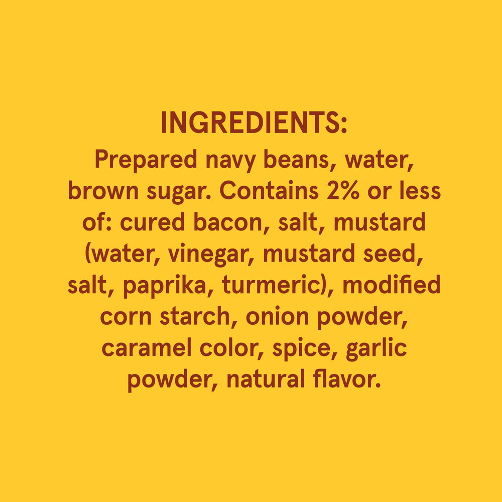 Close-up of Bush's Best beans with bacon, rich texture and savory aroma.