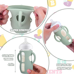 BUSOHA bottle sleeve features a cute color and cutout to monitor milk level.