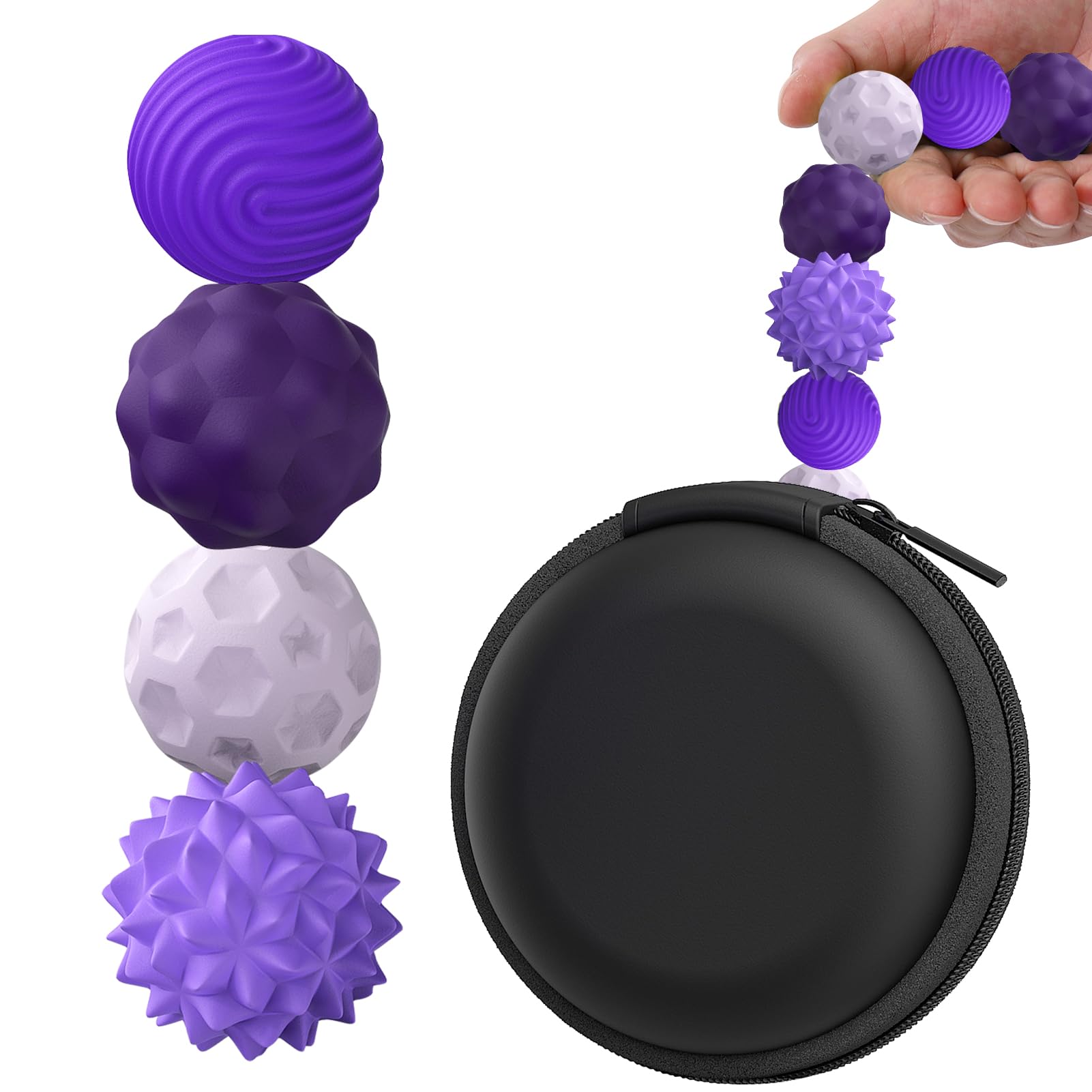 BUSOHA silicone fidget ball four-pack for daily stress relief at work