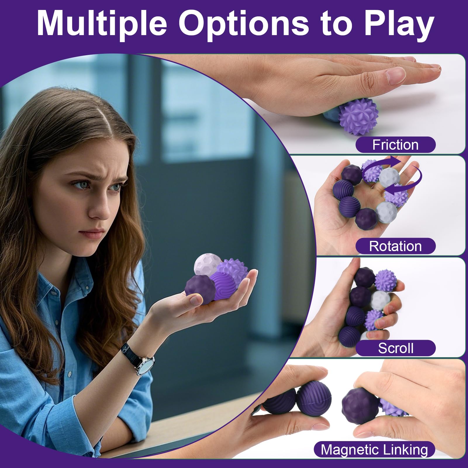 BUSOHA silicone fidget ball office desk use for focus moments
