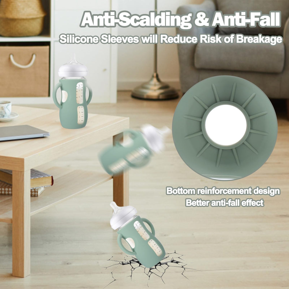 BUSOHA silicone sleeve offers anti-stick surface for easy cleaning on Avent bottle.