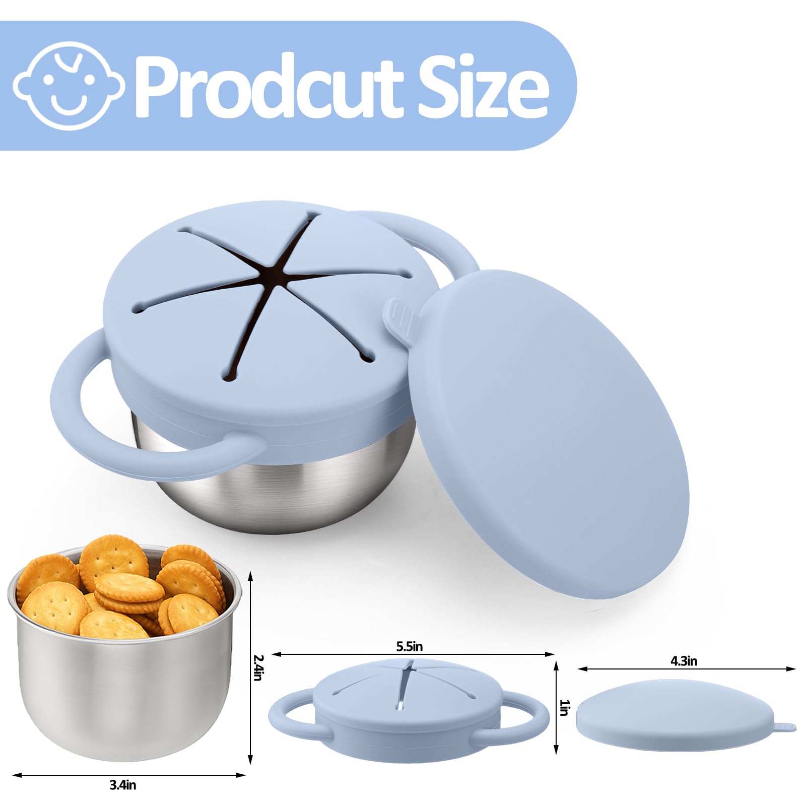 BUSOHA spill-proof snack cups prevent mess during car rides and playtime.