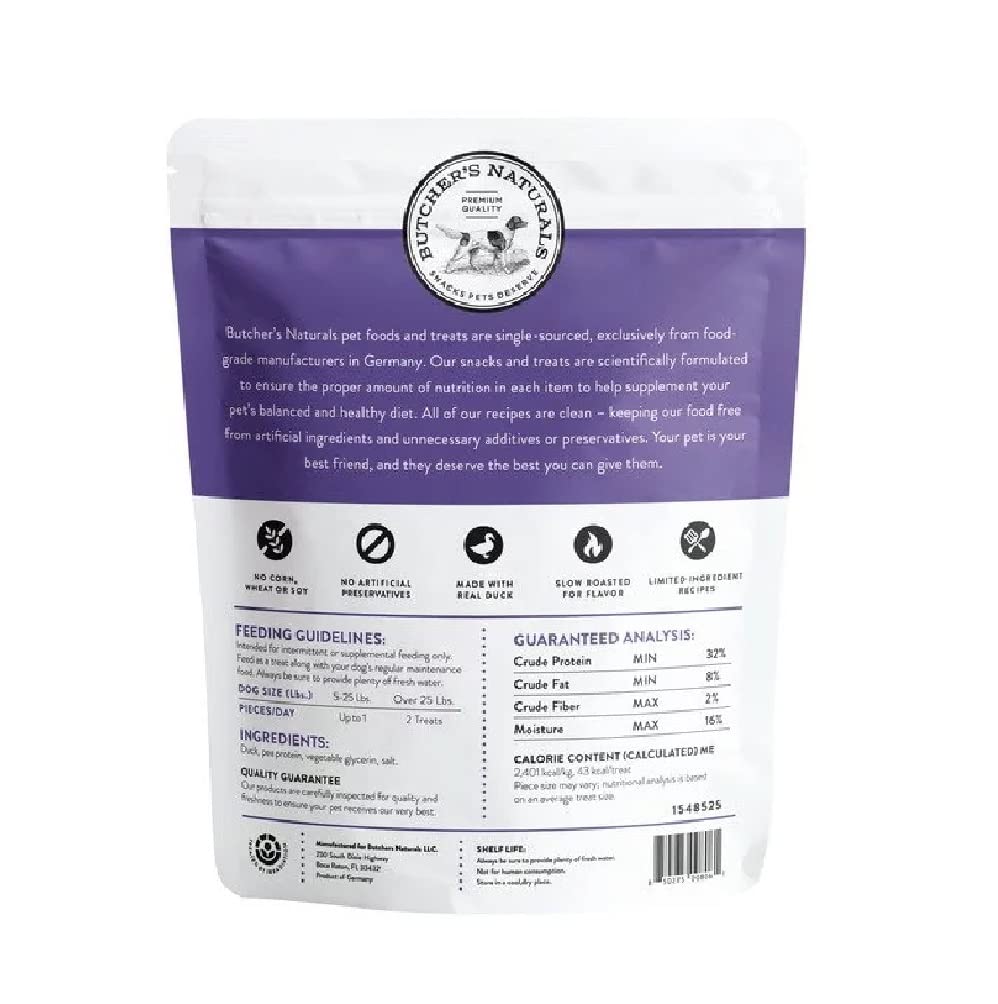 Butcher's Naturals duck meat closeup—tender chunks dogs love for training rewards.