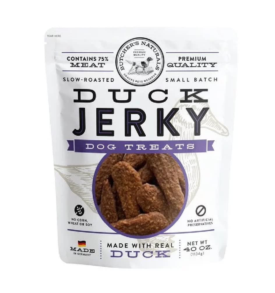 Butcher's Naturals real duck slow roast 40oz—premium flavor for rewarding dogs.